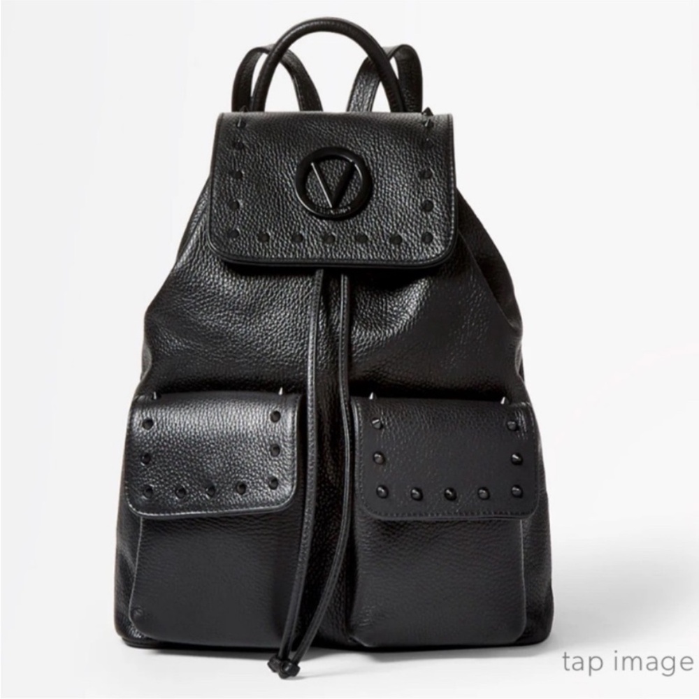 SOLD! SOLD! VALENTINO SIMEON PRECIOSA BACKPACK-BLACK LEATHER